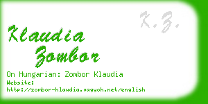 klaudia zombor business card